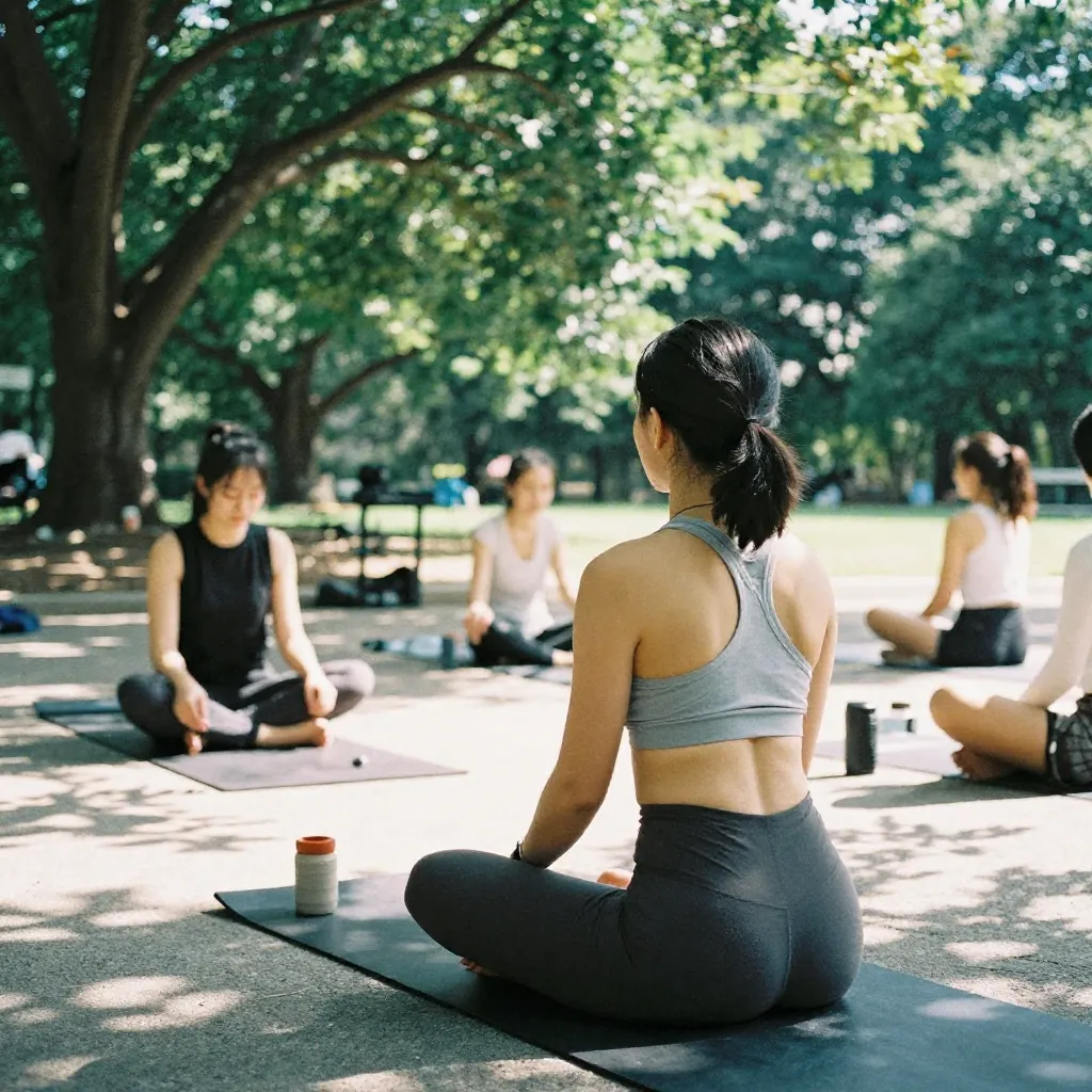 Athlete stretching outdoors in morning light