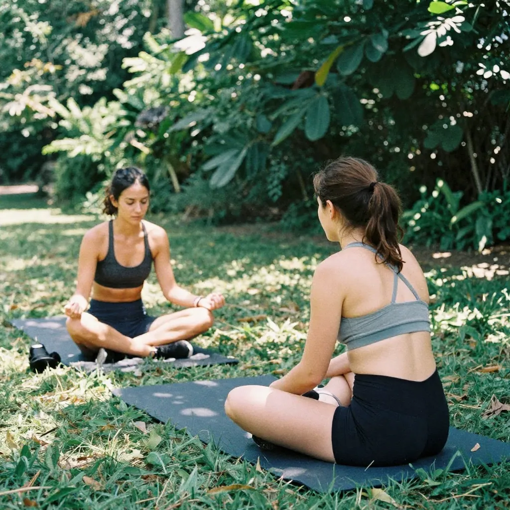 Indoor training area with shoes and equipment